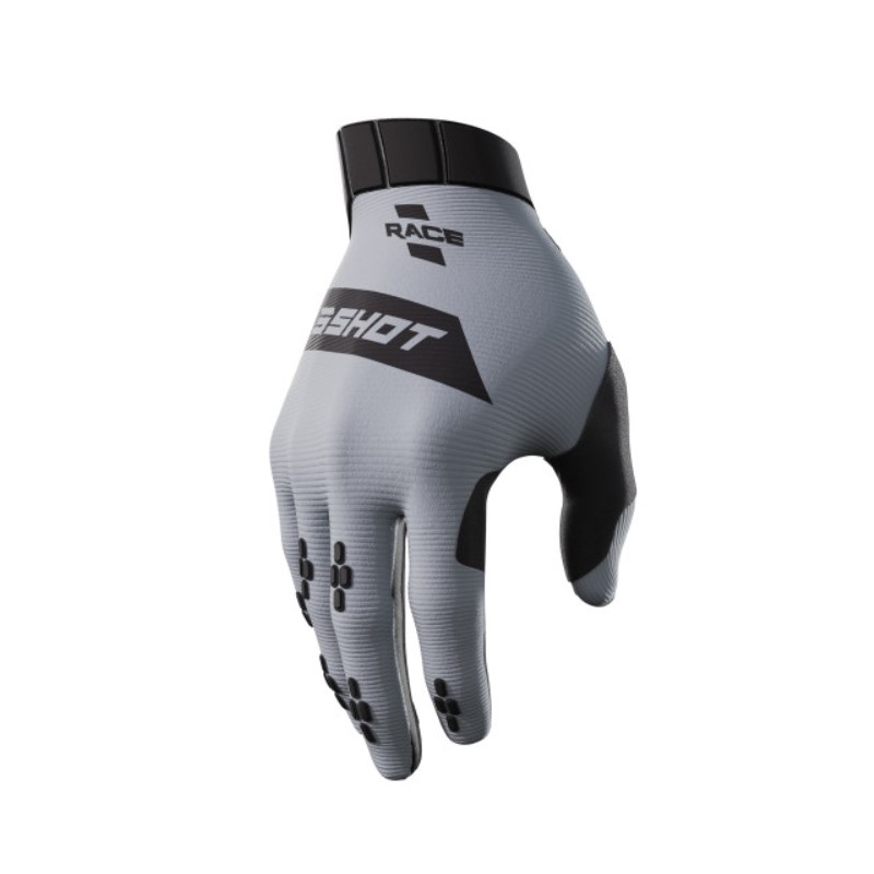 Guanti da motocross Shot Race nero-grigio