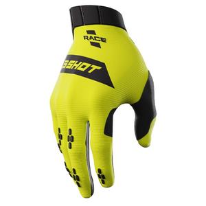 Guanti da motocross Shot Race nero-giallo fluo Saldi