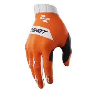 Guanti da motocross Shot Race bianco-arancio