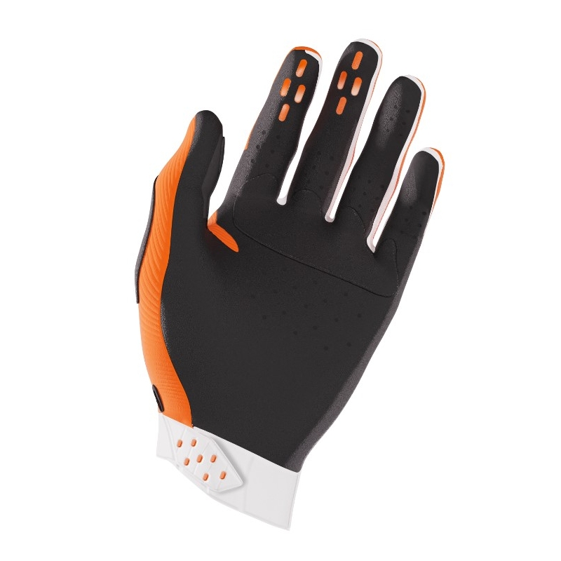 Guanti da motocross Shot Race bianco-arancio