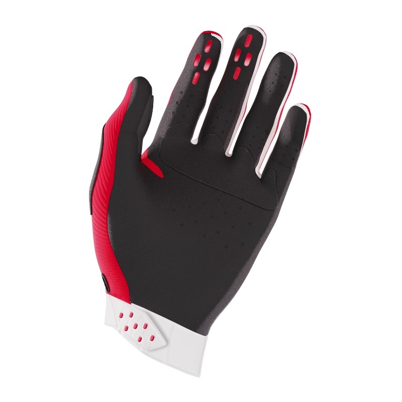 Guanti da motocross Shot Race bianco-rosso