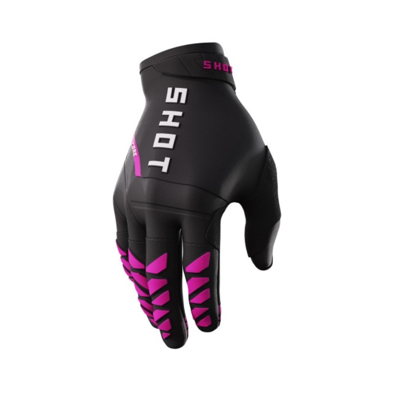 Guanti da motocross da donna Shot Core nero e rosa Saldi