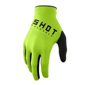 Guanti da motocross Shot Raw nero-verde fluo Saldi