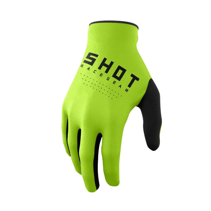 Guanti da motocross Shot Raw nero-verde fluo Saldi