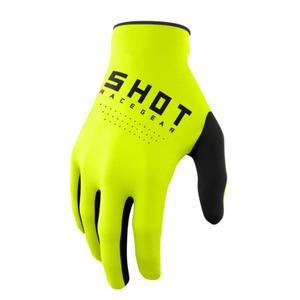 Guanti da motocross Shot Raw nero-giallo fluo Saldi