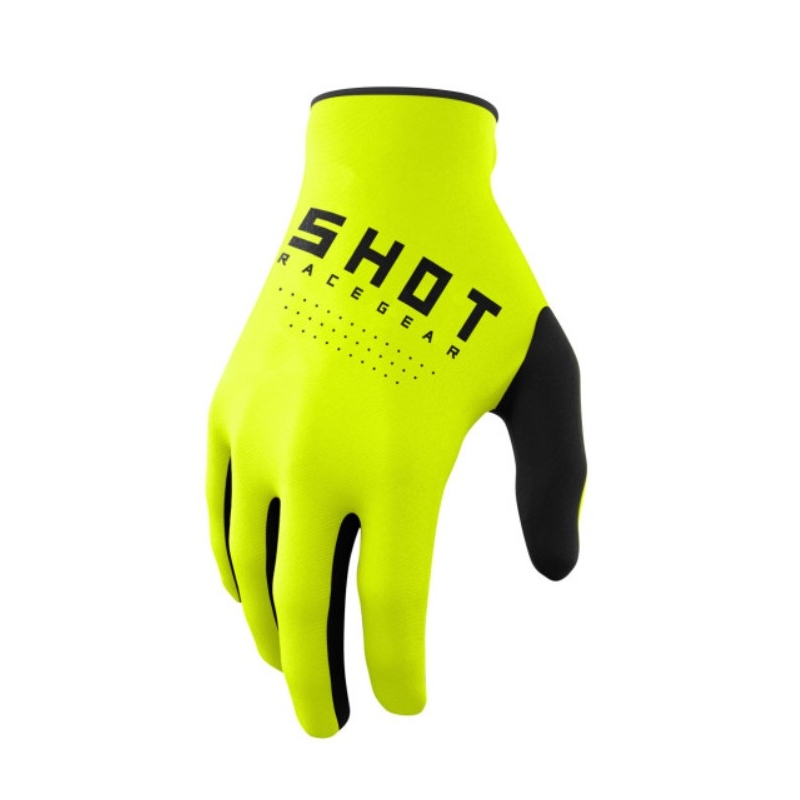 Guanti da motocross Shot Raw nero-giallo fluo Saldi