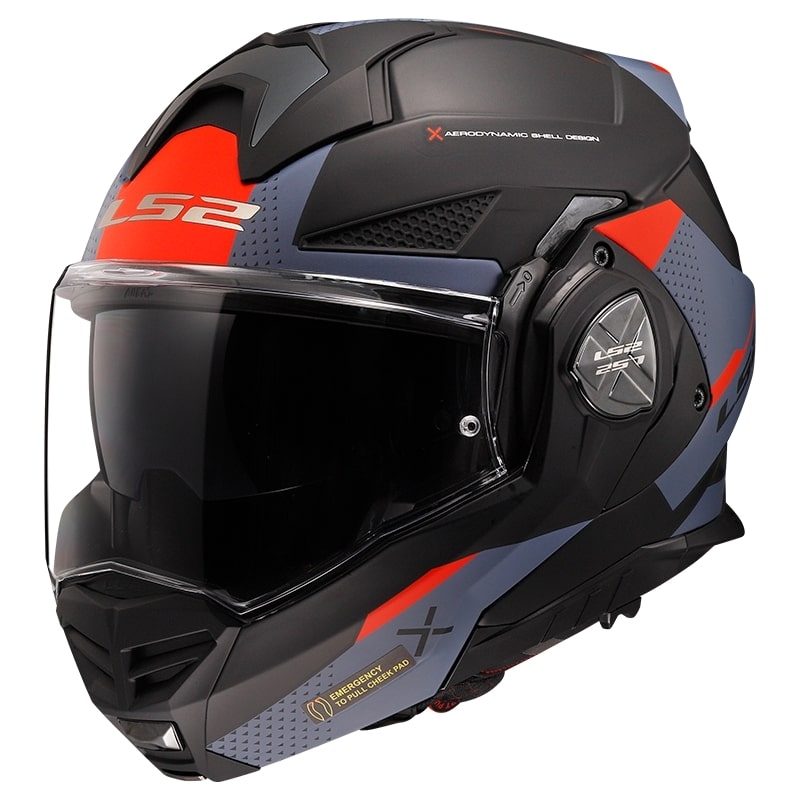 LS2 FF901 Casco moto ribaltabile Advant X Oblivion nero-blu-rosso