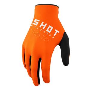 Guanti da motocross Shot Raw nero-bianco-arancio Saldi