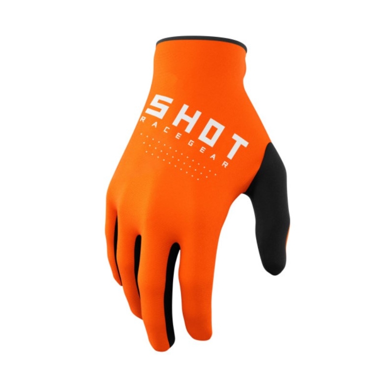 Guanti da motocross Shot Raw nero-bianco-arancio Saldi