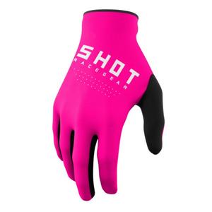 Guanti da motocross Shot Raw nero-bianco-rosa Saldi