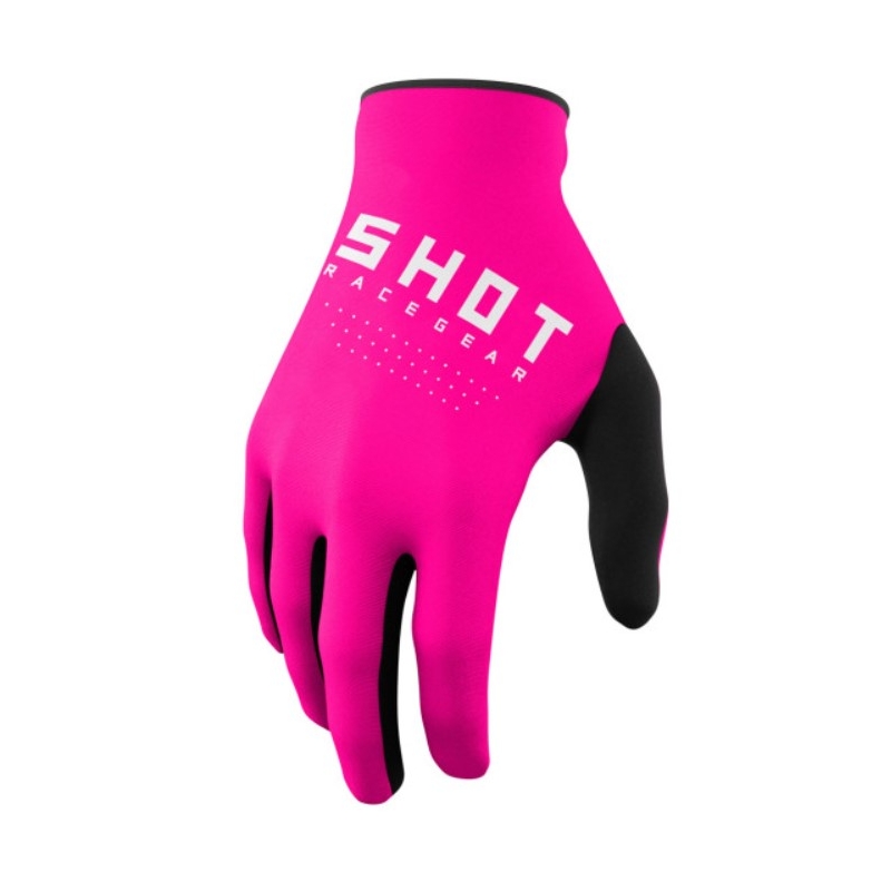 Guanti da motocross Shot Raw nero-bianco-rosa Saldi