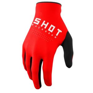 Guanti da motocross Shot Raw nero-bianco-rosso Saldi