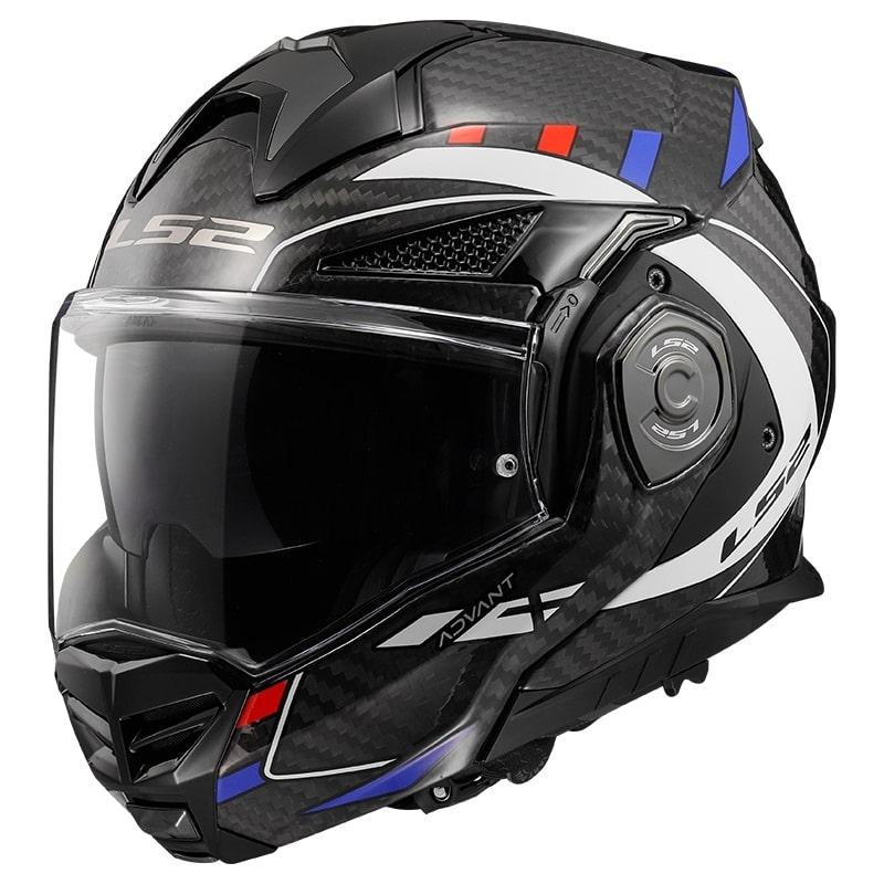 Casco moto ribaltabile LS2 FF901 Advant X C Future nero-bianco-blu