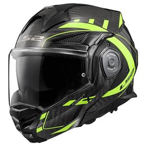 Casco moto LS2 FF901 Advant X C Future nero-giallo fluo flip-up