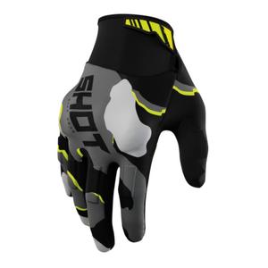 Guanti da motocross Shot Drift Camo nero-camo-giallo fluo Saldi