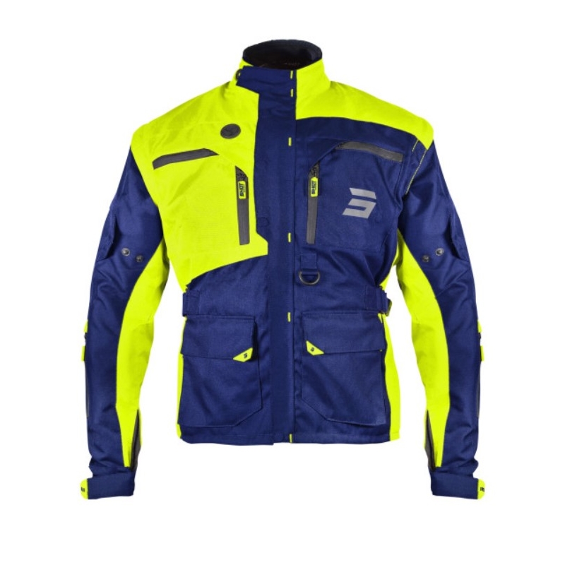 Giacca da moto Shot Racetech blu-giallo fluo