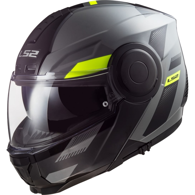 Casco moto ribaltabile LS2 FF902 Scope Max Nardo grigio-giallo fluo