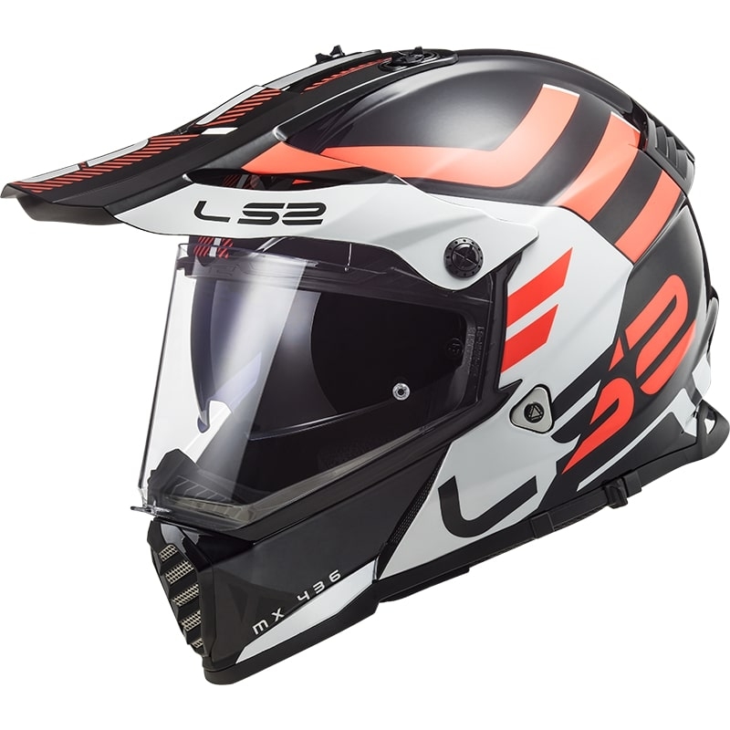 Enduro přilba LS2 MX436 Pioneer EVO Adventurer černo-bílo-oranžová