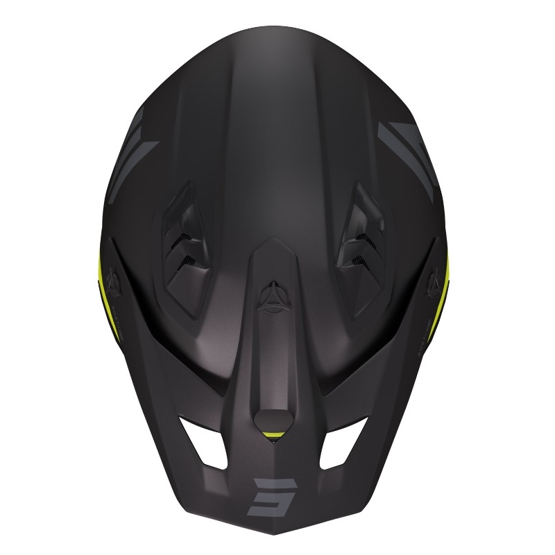 Casco moto Shot Jump Tricks nero-giallo fluo