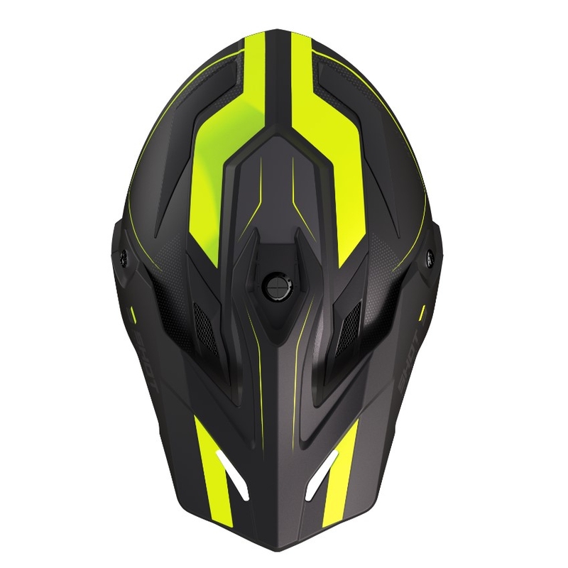 Casco Enduro Shot Trek Rally nero-giallo fluo