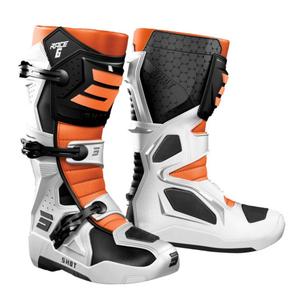 Stivali da moto Shot Race 6 bianco-nero-arancio