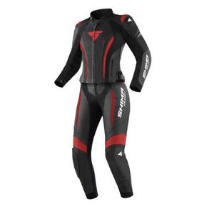 Tuta moto da donna Shima Miura 2.0 nero-rosso