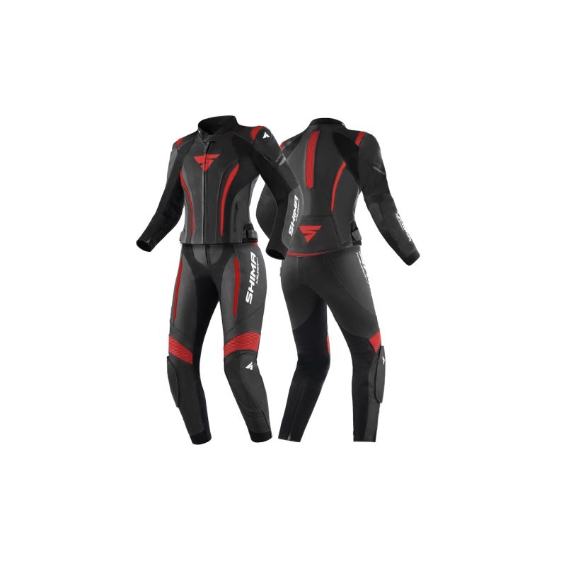 Tuta moto da donna Shima Miura 2.0 nero-rosso