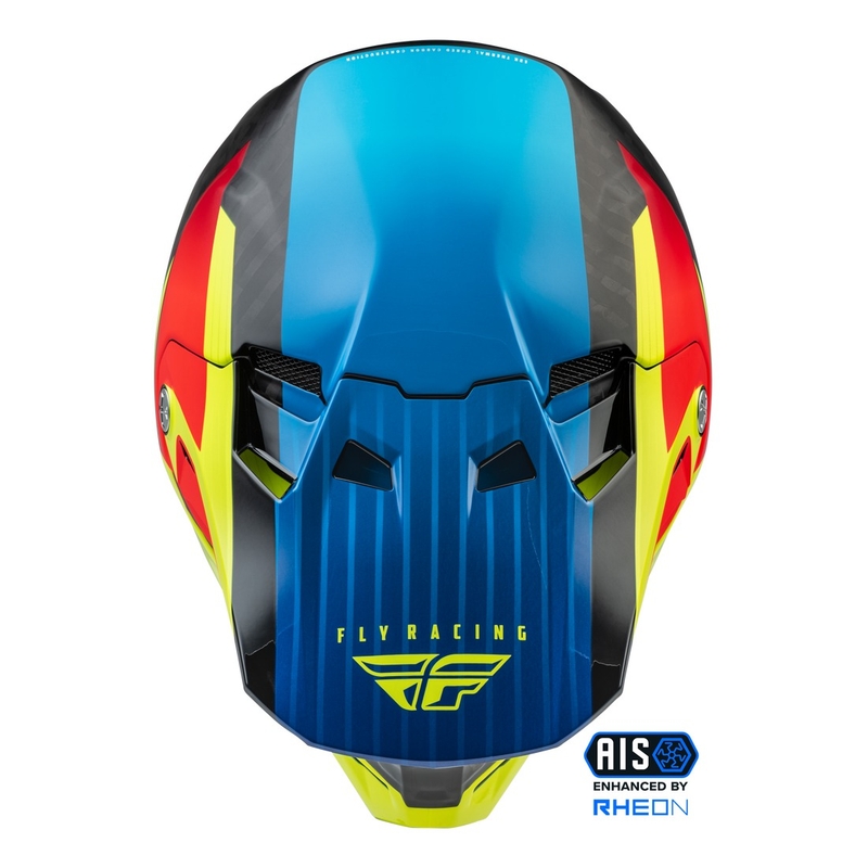 Casco da motocross FLY Racing Formula Carbon Prime giallo fluo-blu-rosso