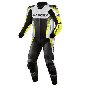 Tuta moto Shima STR 2.0 nero-bianco-giallo fluo