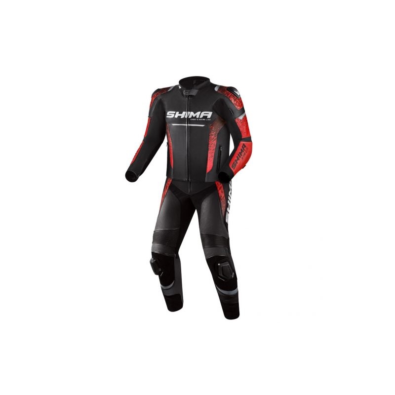 Tuta da moto Shima STR 2.0 nera-rossa