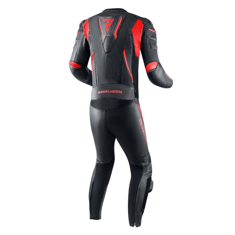 Tuta da motociclista Rebelhorn Fighter nera-rossa Saldi