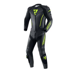 Tuta da motociclista Rebelhorn Fighter nera-giallo fluo Saldi