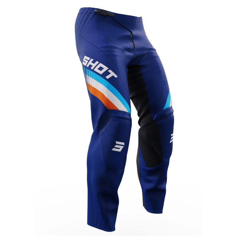 Pantaloni da motocross per bambini Shot Raw Kid Tracer bianco e blu Saldi