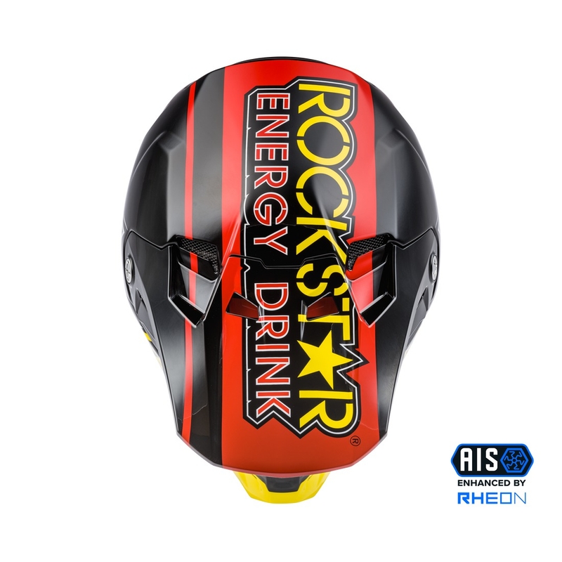 Casco da motocross FLY Racing Formula CC Rockstar nero-rosso-giallo
