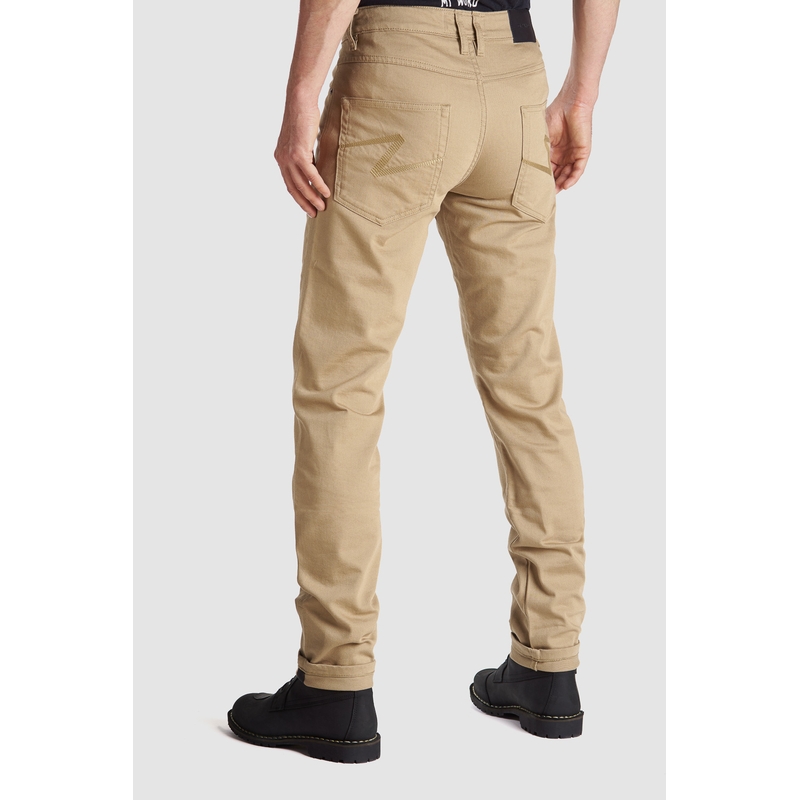 Jeans moto PANDO MOTO Robby Slim beige Saldi