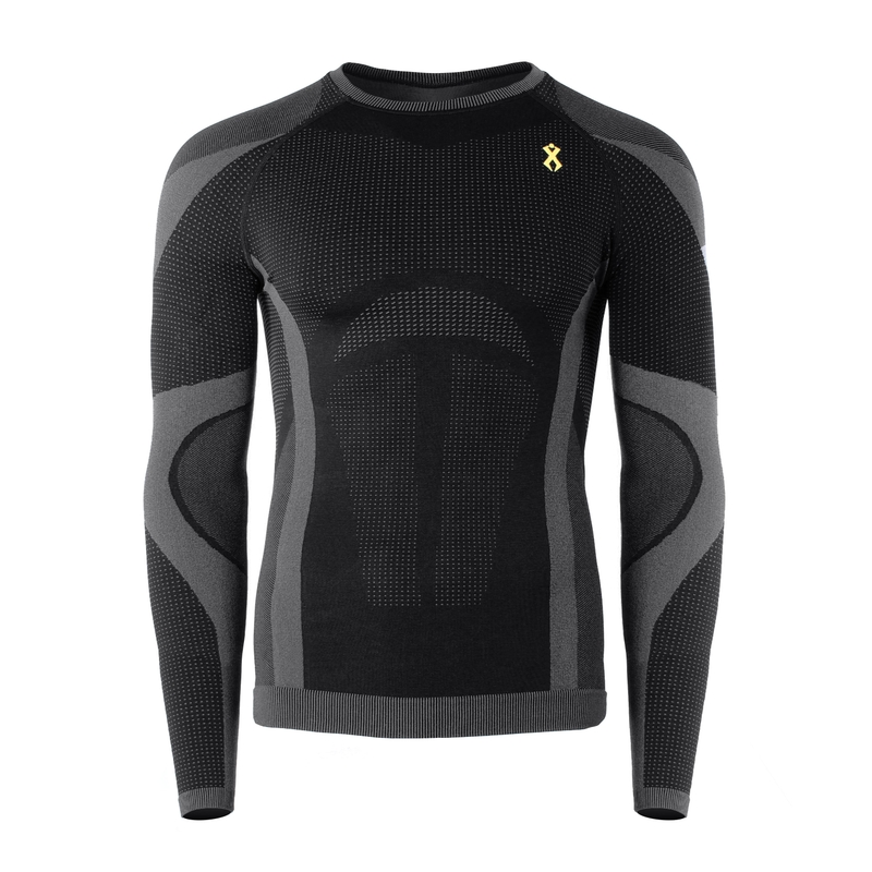 T-shirt funzionale da uomo Rilax Noah nera - manica lunga