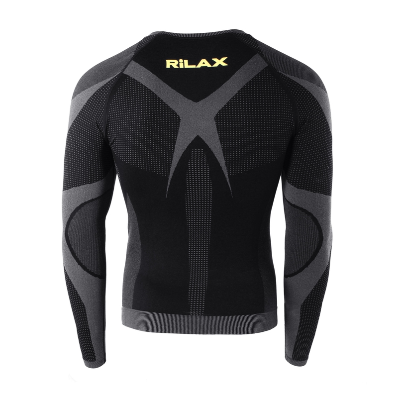 T-shirt funzionale da uomo Rilax Noah nera - manica lunga