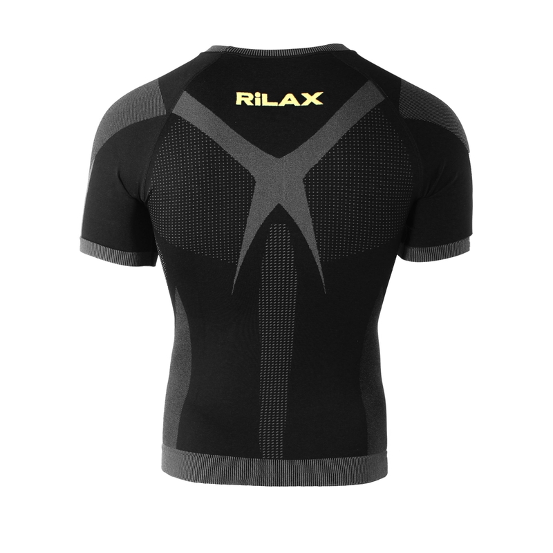 T-shirt funzionale da uomo Rilax Noah nera - manica corta
