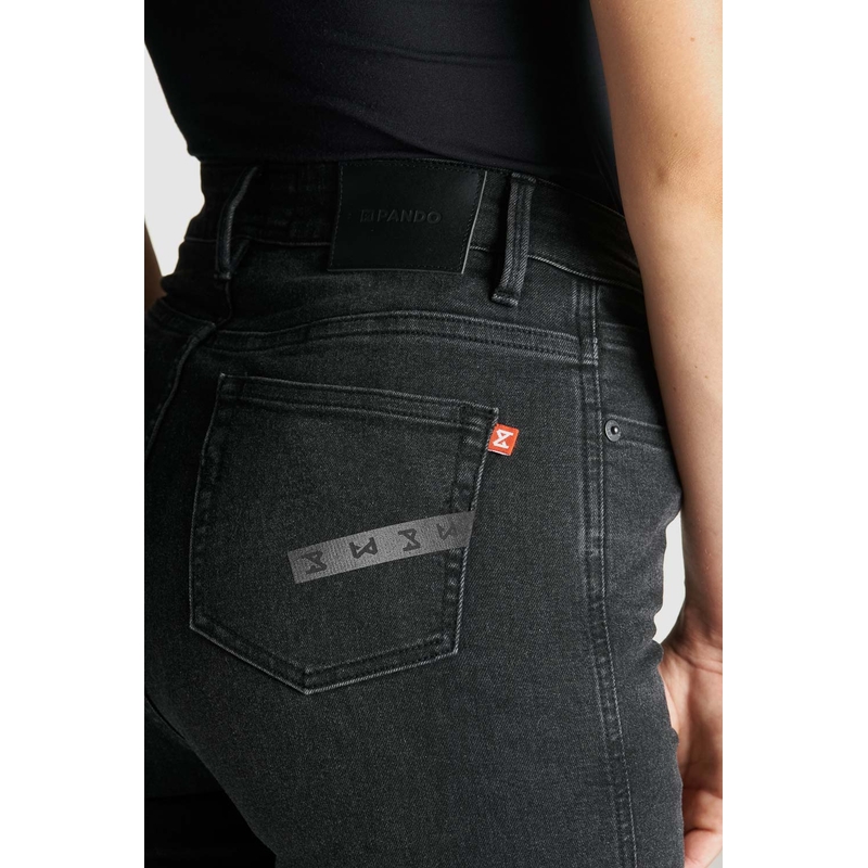 Jeans moto donna PANDO MOTO Kusari Cor 01 nero Saldi
