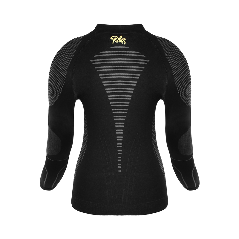 T-shirt funzionale da donna Rilax Mia nera - manica lunga