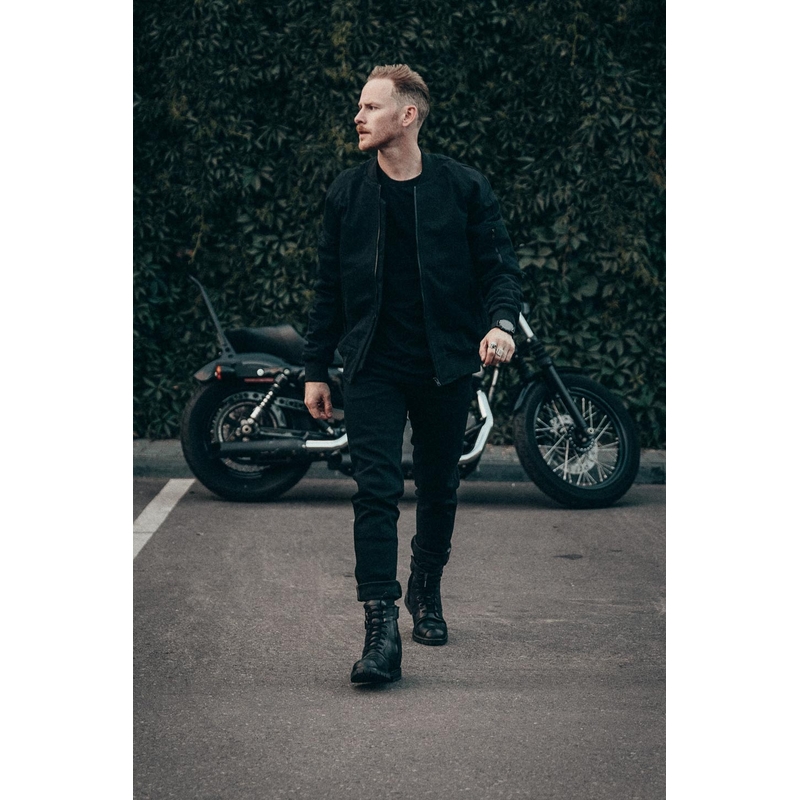 Jeansy na motorku PANDO MOTO Steel Black 02 černé výprodej