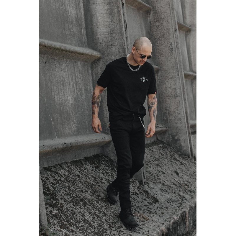 Jeansy na motorku PANDO MOTO Steel Black 02 černé výprodej