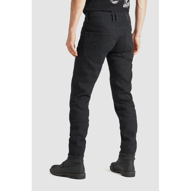 Jeansy na motorku PANDO MOTO Steel Black 02 černé výprodej
