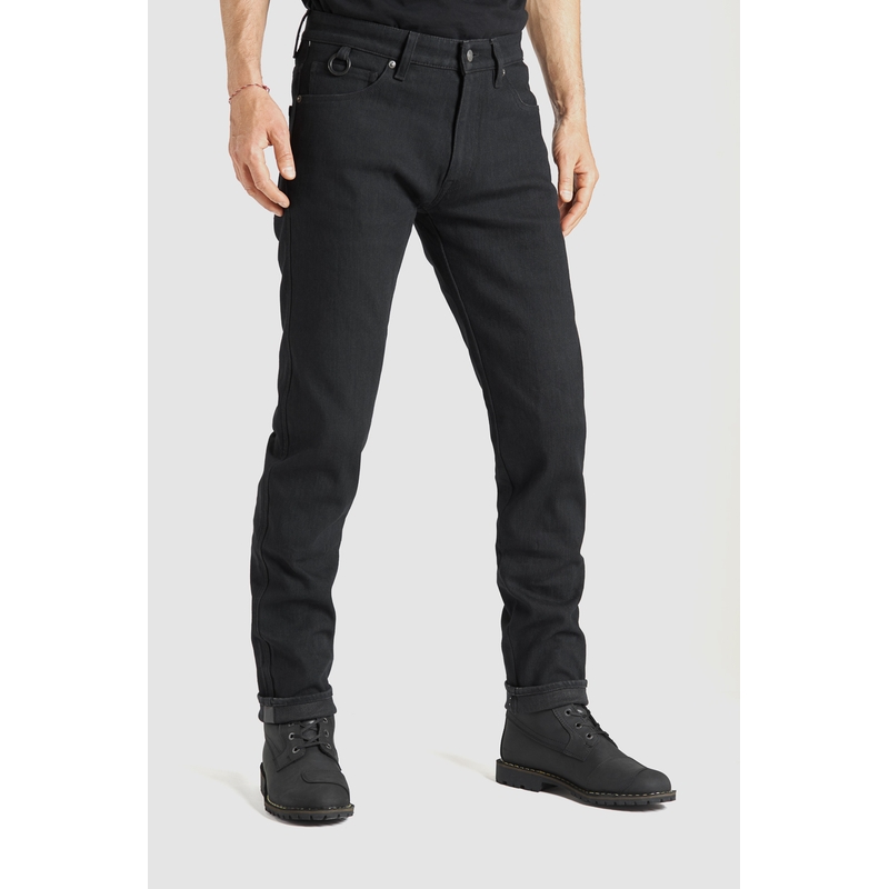 Jeansy na motorku PANDO MOTO Steel Black 02 černé výprodej