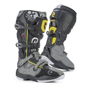 Stivali da moto Eleveit X-Legend grigio-giallo Saldi