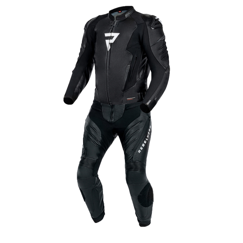 Tuta da moto Rebelhorn Veloce nera-bianca