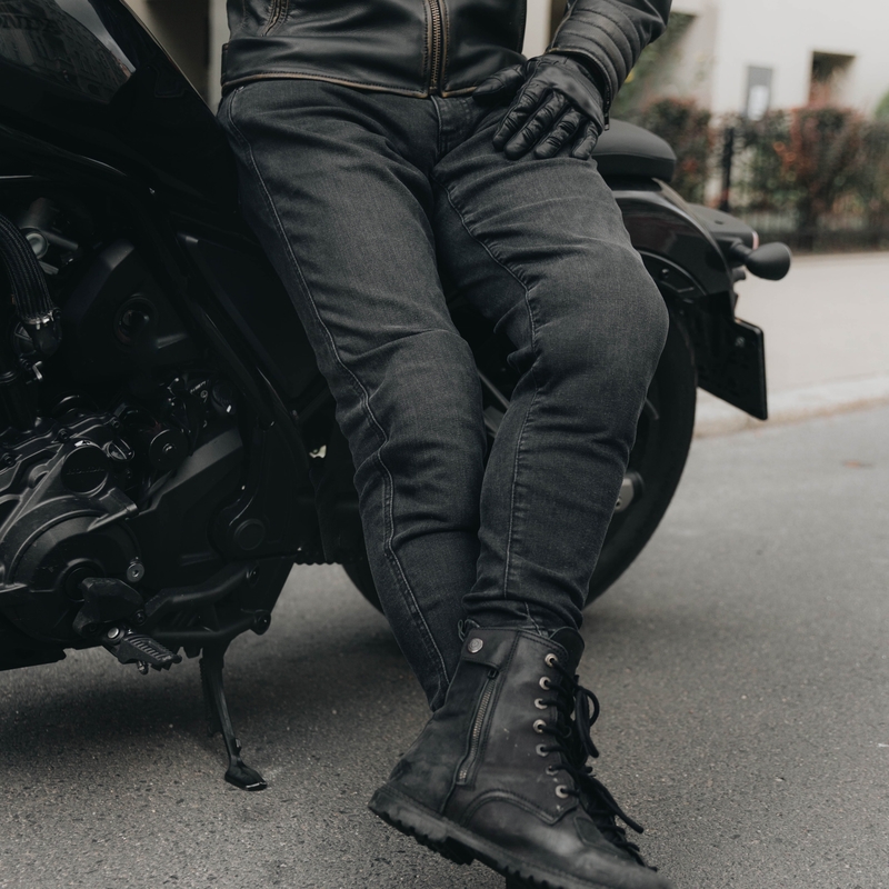 Jeans moto Rebelhorn Nomad TP lavaggio nero Saldi