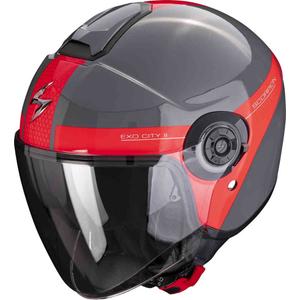 Casco aperto Scorpion EXO-CITY II Short grigio-rosso