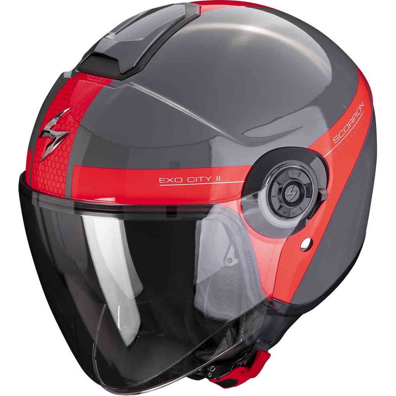 Casco aperto Scorpion EXO-CITY II Short grigio-rosso