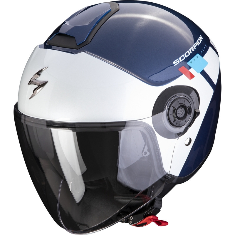 Casco aperto Scorpion EXO-CITY II Mall blu-bianco-rosso Saldi